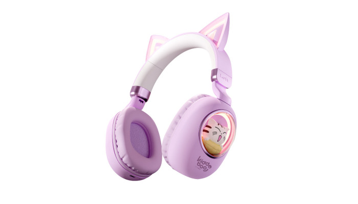 Kiddoboo Bezdrôtové detské slúchadlá Delulu Lavender