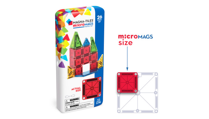 Magnetická stavebnica microMAGS Travel Set 26 dielov